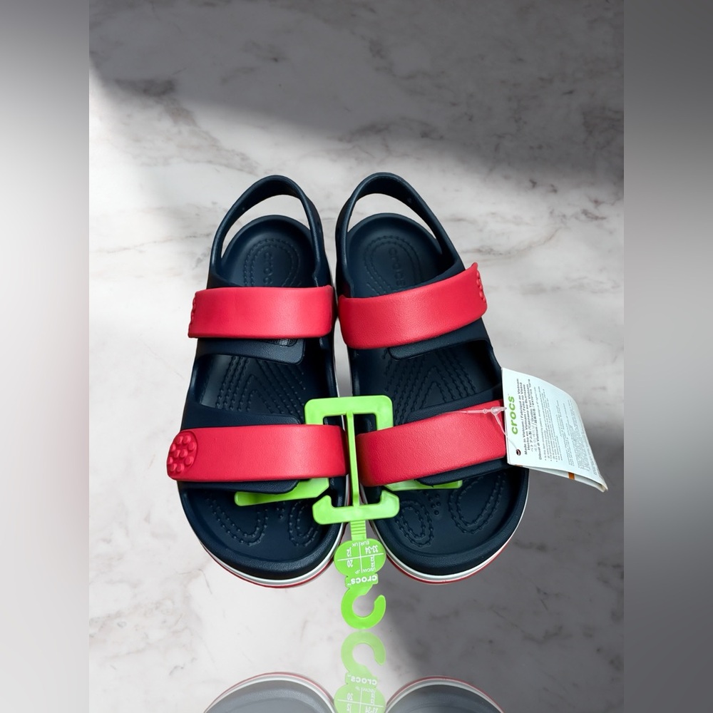 Crocs Crocband Cruiser Children's Sandals size J2 BLU/RED